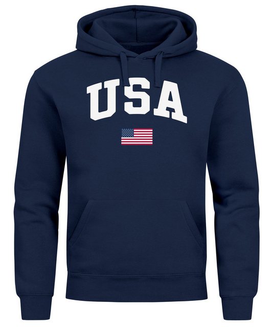 Neverless Hoodie Hoodie Herren USA Schriftzug College Retro US Flagge Ameri günstig online kaufen