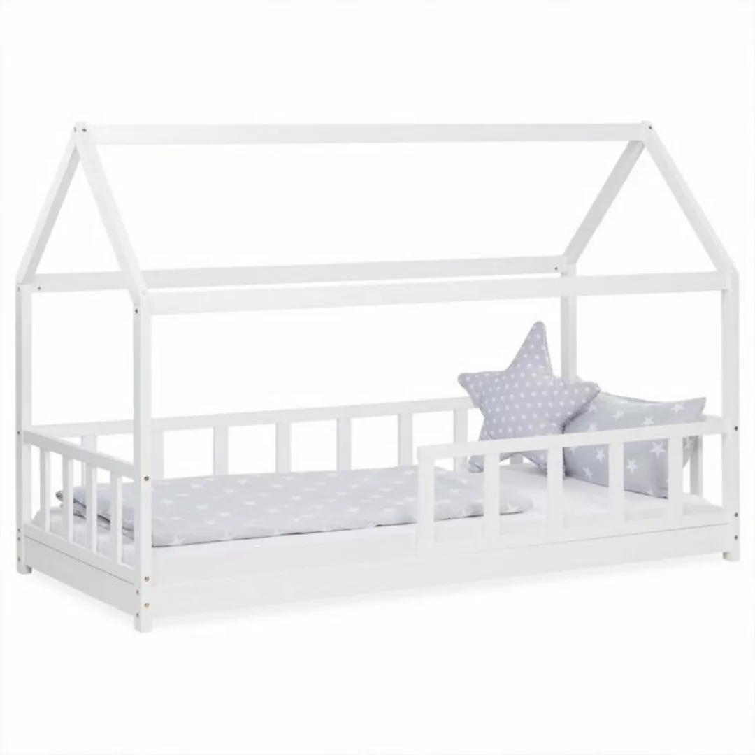 Homestyle4u Kinderbett 90x200 Hausbett Holzbett Bodenbett Rausfallschutz We günstig online kaufen