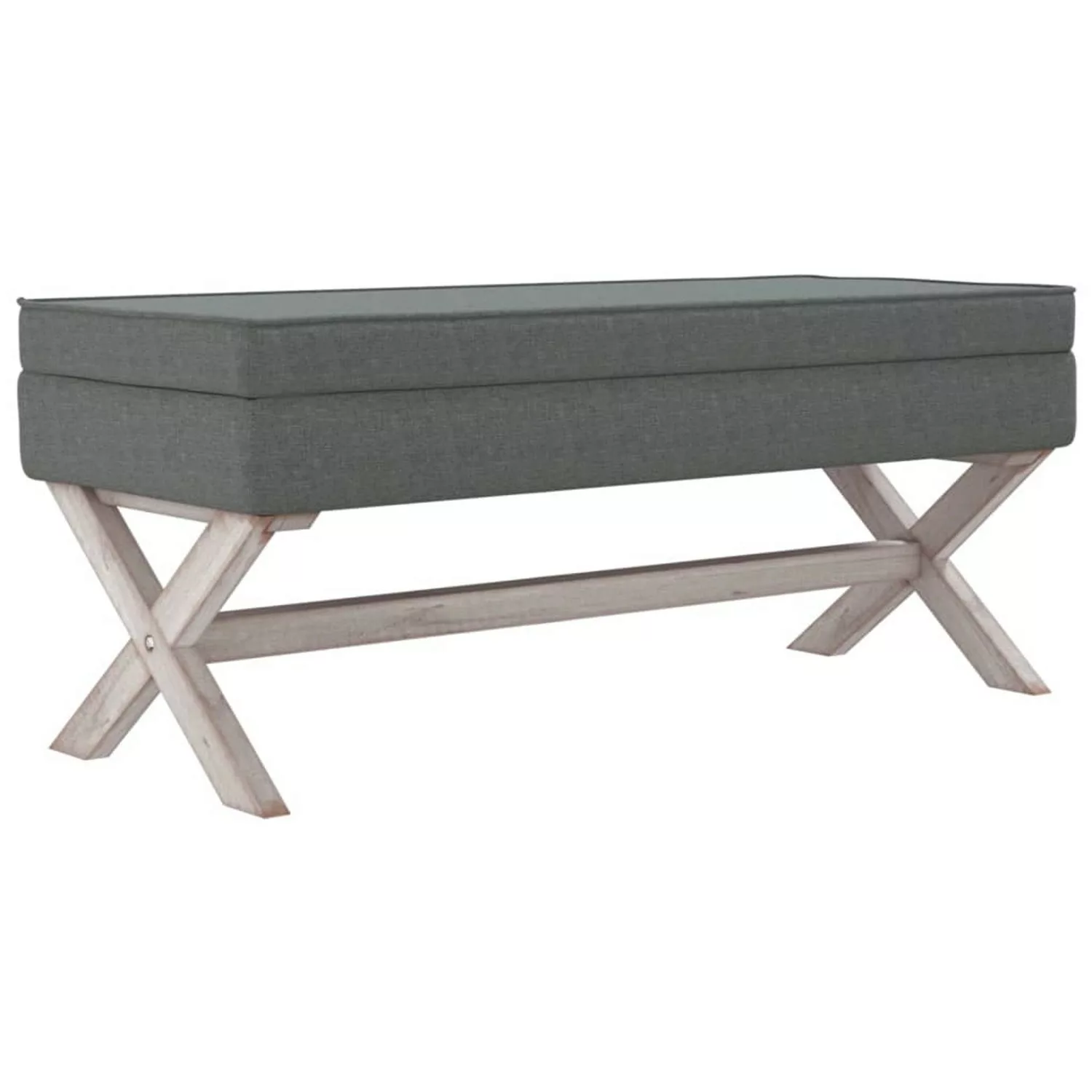 vidaXL Hocker mit Stauraum Dunkelgrau 110x45x49 cm Stoff günstig online kaufen