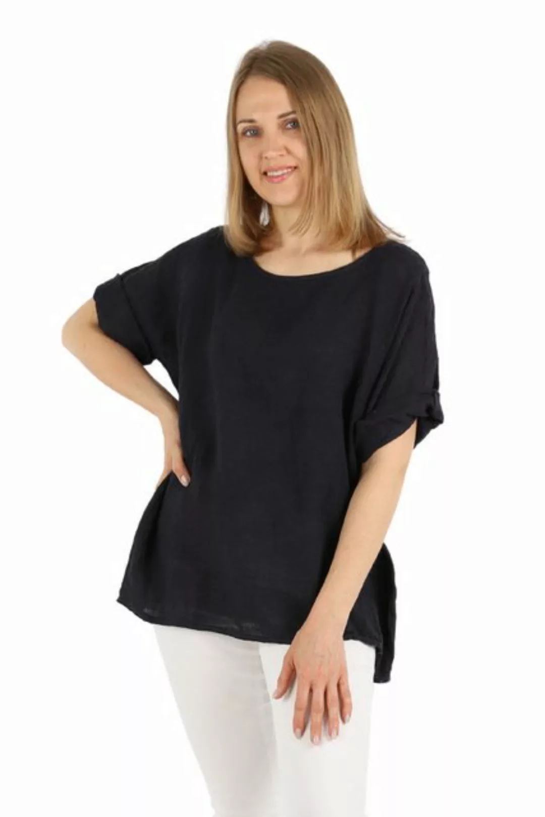 MIRROSI Tunikashirt aus 100% Leinen, Made in Italy Tunika Bluse kurzarm zum günstig online kaufen