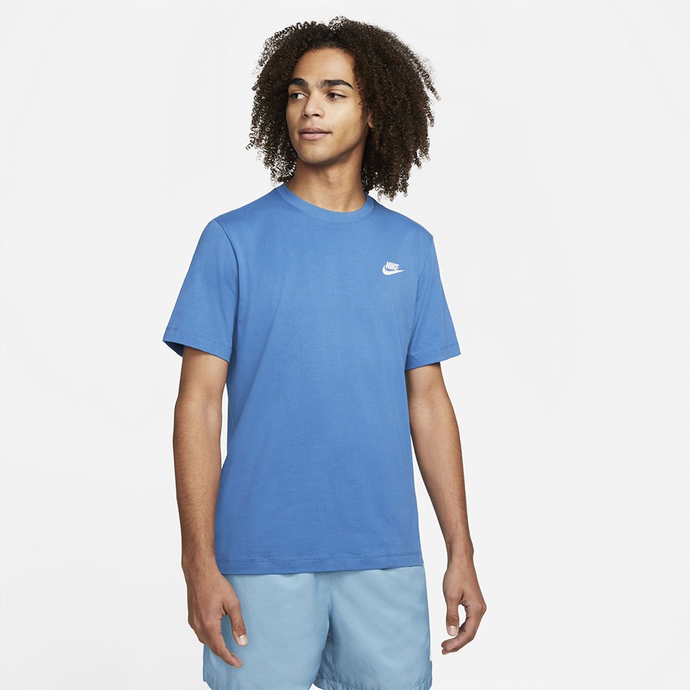 Nike Sportswear Club Kurzärmeliges T-shirt L Dk Marina Blue / White günstig online kaufen