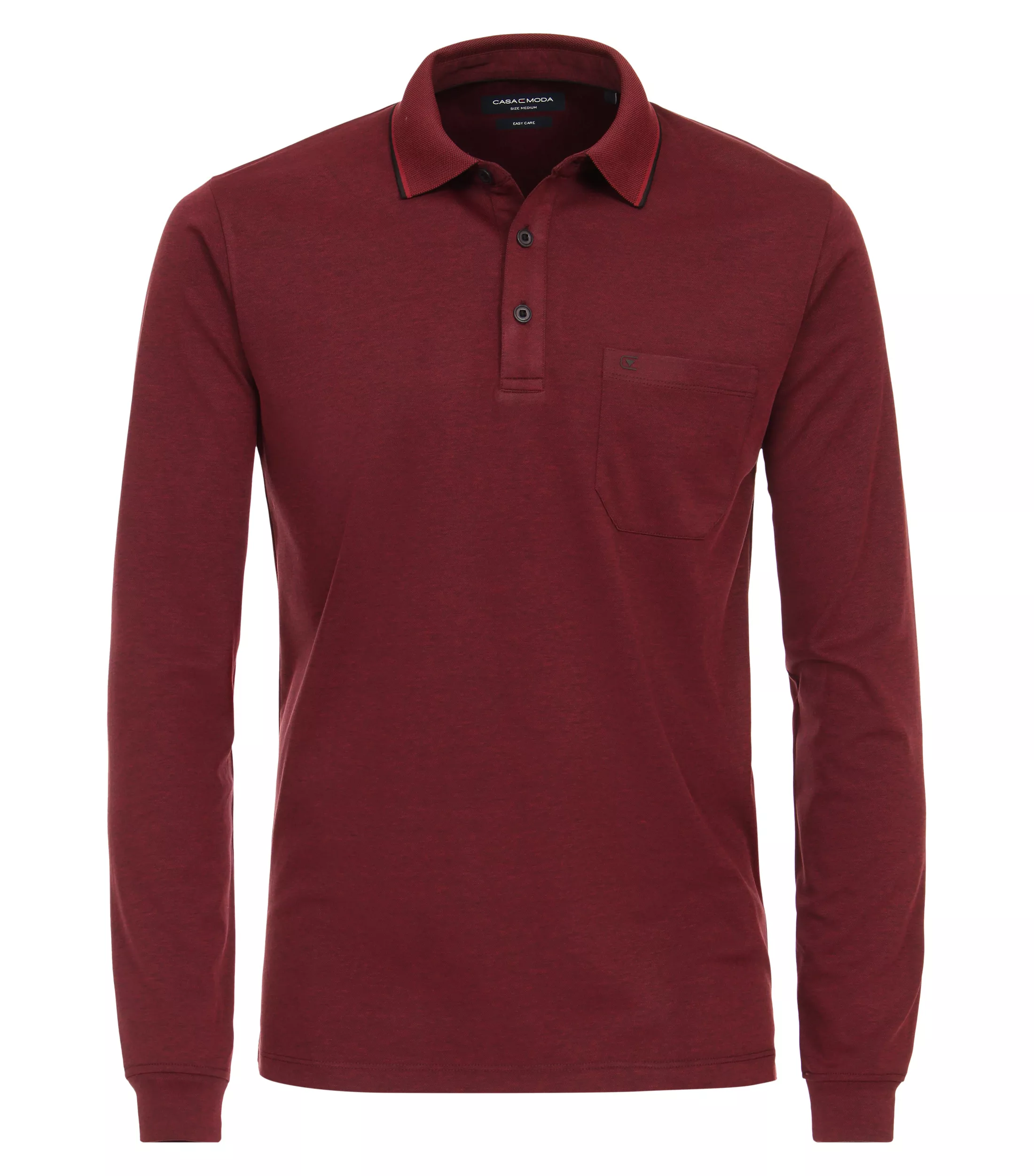 CASAMODA Langarm-Poloshirt "CASAMODA Polo-Shirt Langarm uni" günstig online kaufen