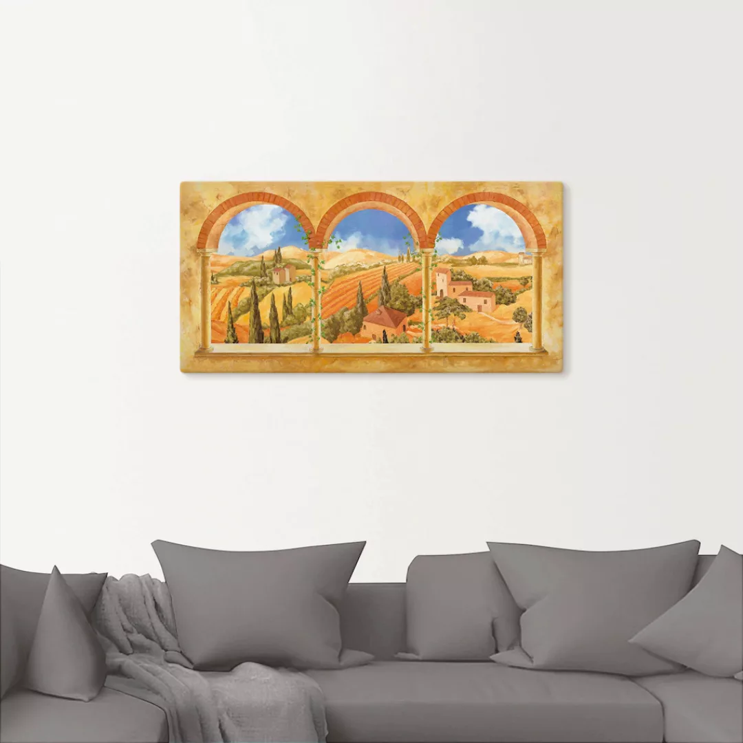 Artland Wandbild »Drei Torbögen mit Blick in die Toskana«, Fensterblick, (1 günstig online kaufen