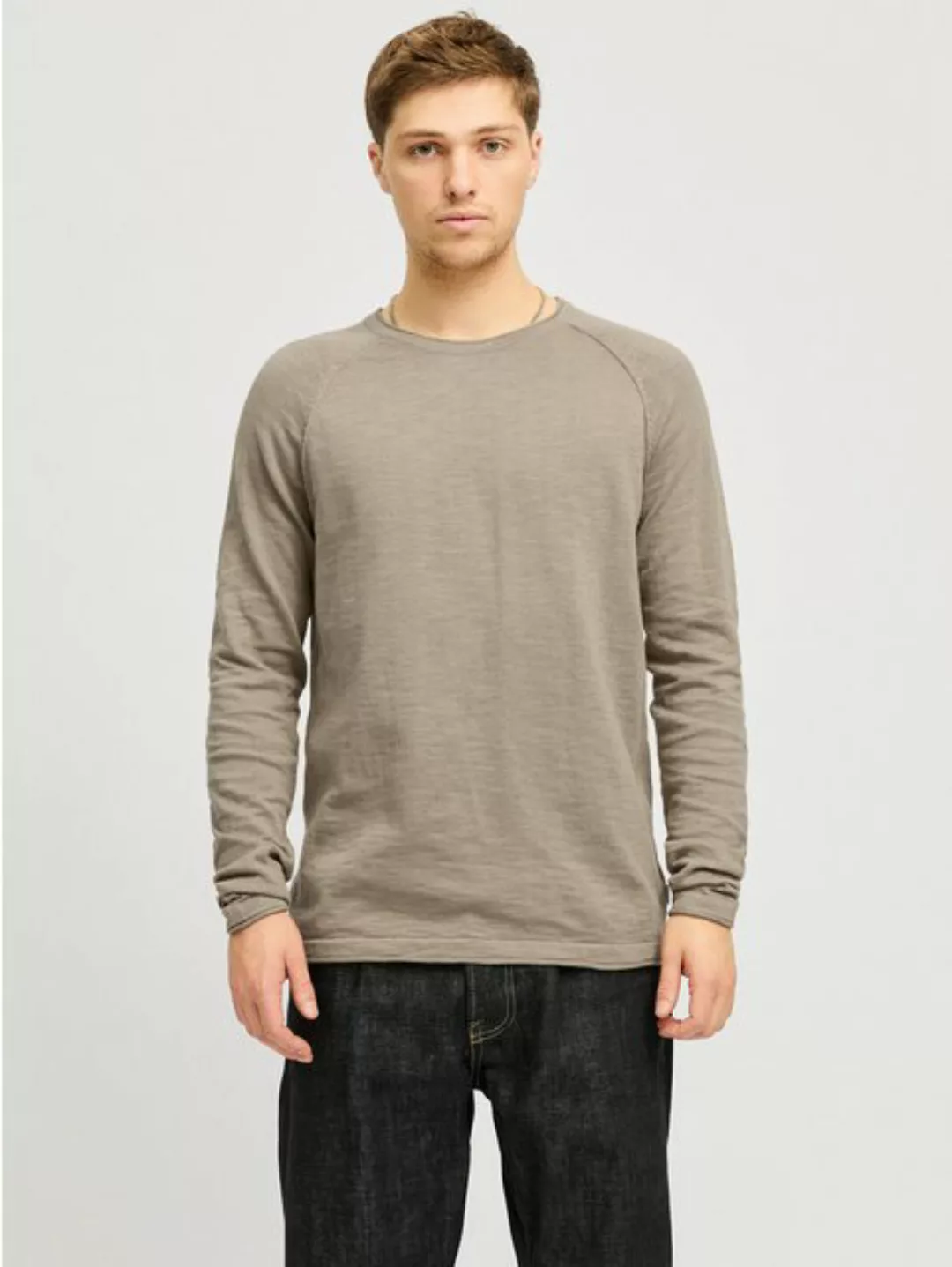 Jack & Jones Rundhalspullover JJEBREEZE KNIT CREW NECK SN mit Rundhalsaussc günstig online kaufen