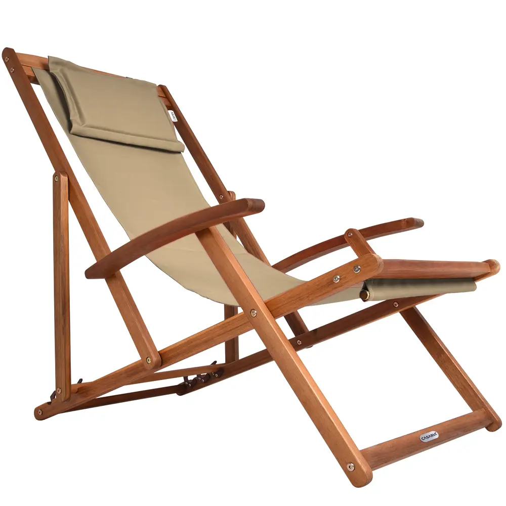 Sonnenliege Creme Akazienholz 94x60x94cm günstig online kaufen