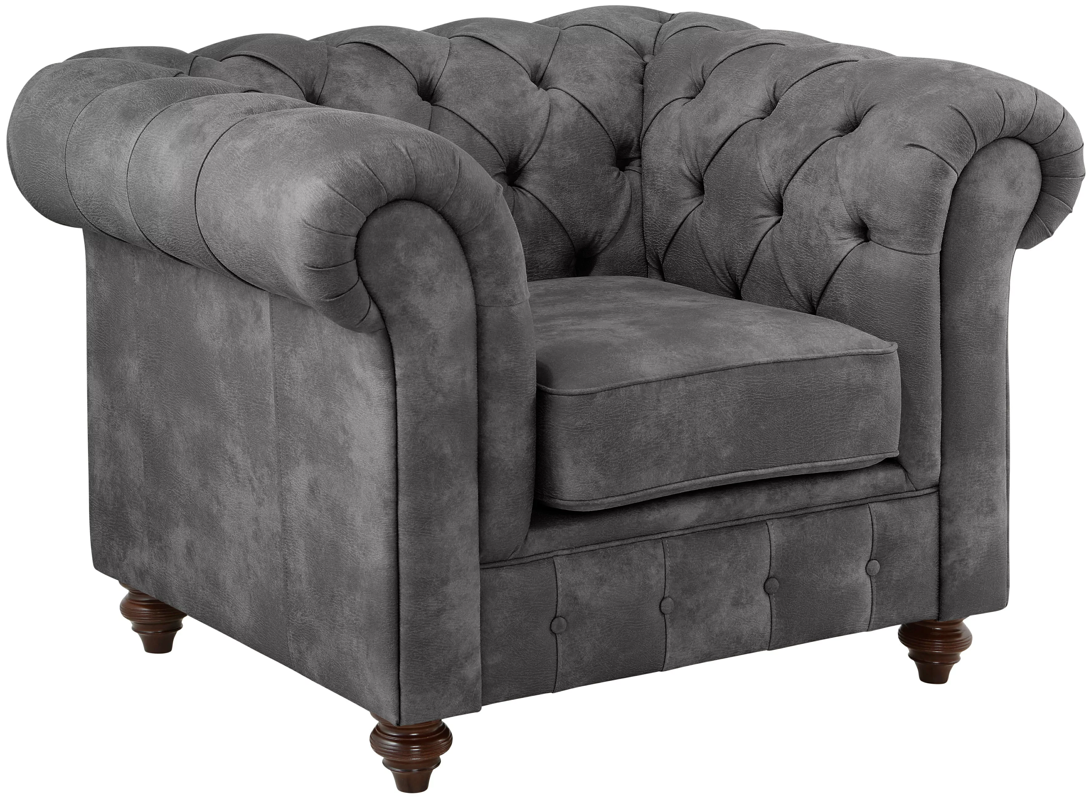 Home affaire Sessel "Chesterfield B/T/H: 105/69/74 cm", mit hochwertiger Kn günstig online kaufen