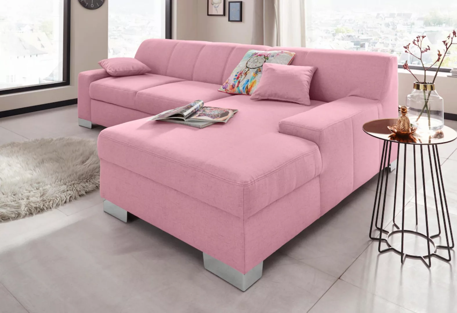 DOMO collection Ecksofa "Bero L-Form", wahlweise mit Bettfunktion günstig online kaufen