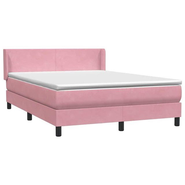 vidaXL Bett Boxspringbett mit Matratze Rosa 140x220 cm Samt günstig online kaufen