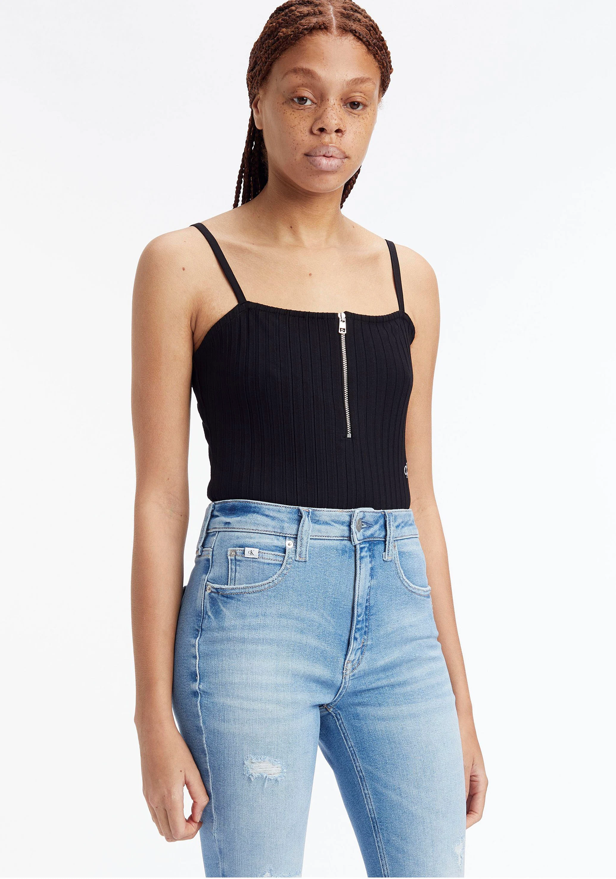 Calvin Klein Jeans Body "ZIPPER RIB STRAPPY", mit halblangem Reißverschluss günstig online kaufen