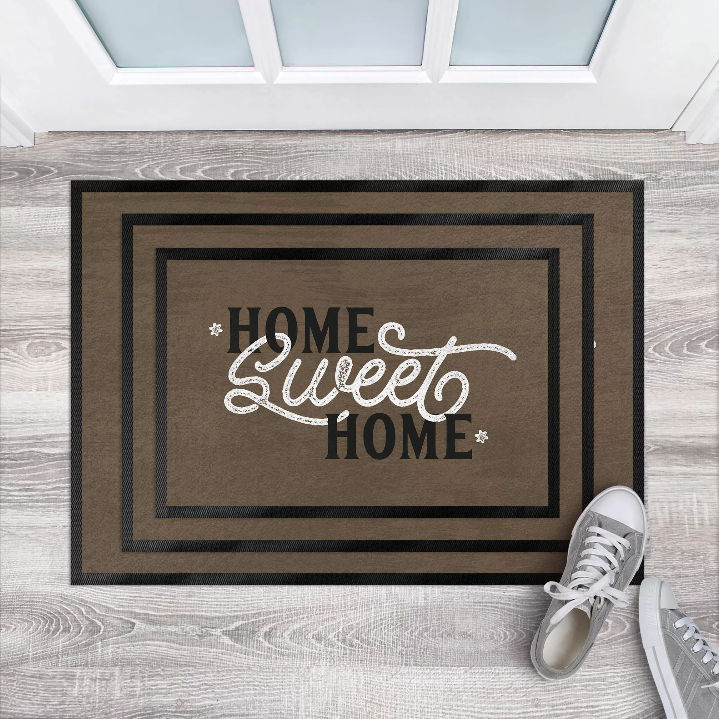 Fußmatte Spruch Home sweet home shabby brown günstig online kaufen