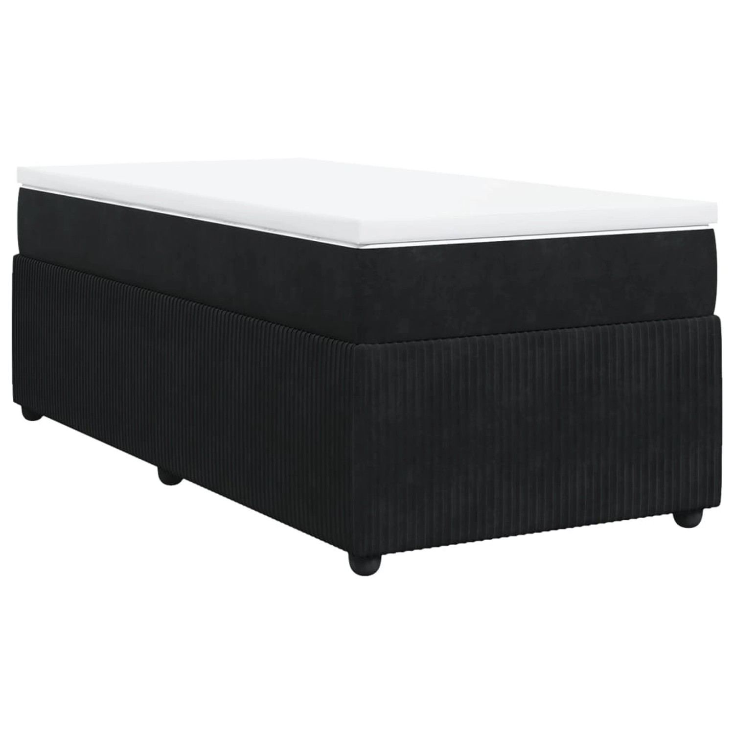 vidaXL Boxspringbett mit Matratze Schwarz 100x200 cm Samt2100034 günstig online kaufen