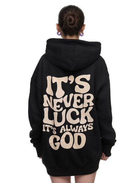 Worldclassca Hoodie Worldclassca Oversized "LUCK" Print Hoodie Kapuzenpullo günstig online kaufen