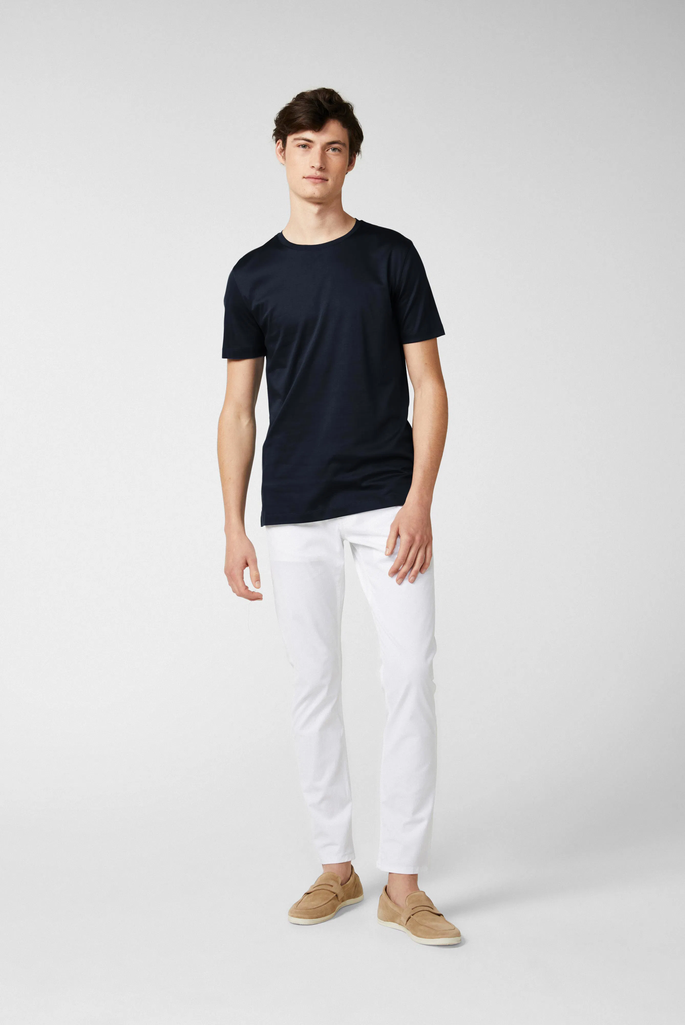 Rundhals Jersey T-Shirt Slim Fit günstig online kaufen