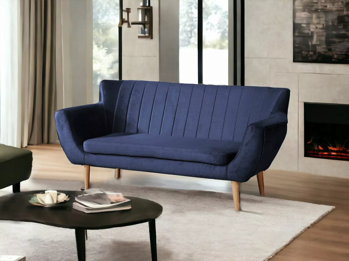 Compleo 2-Sitzer Sofa mit hohen Beinen, Velours-Sofa TULIO, Breite: 160, Ko günstig online kaufen