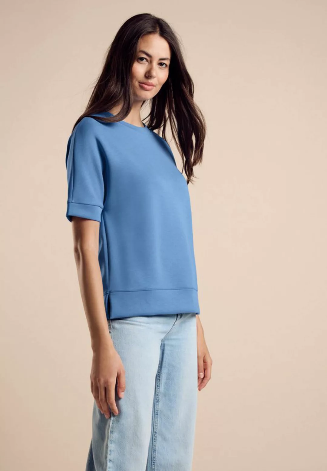 STREET ONE Langarmshirt T-Shirt im Silk-Look günstig online kaufen