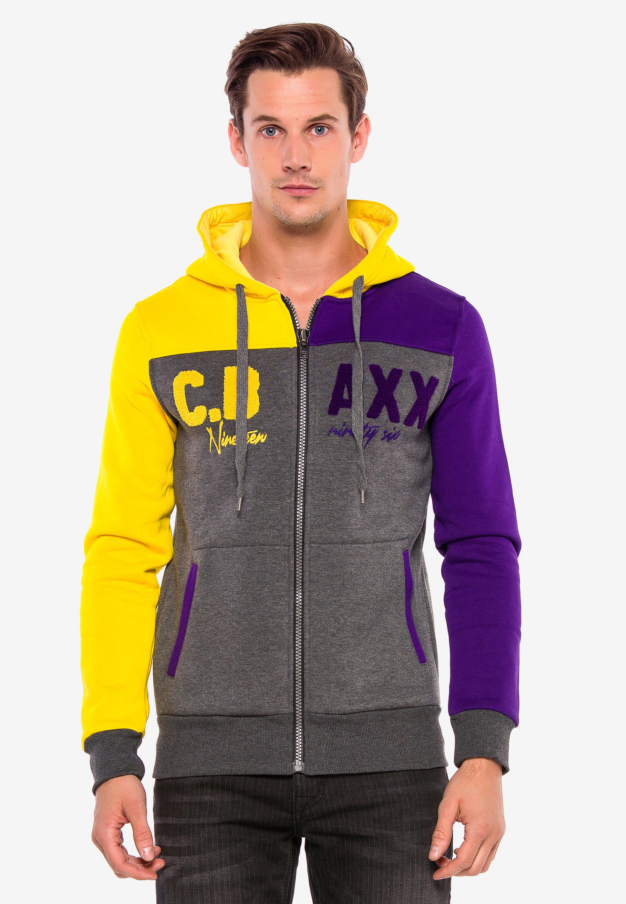 Cipo & Baxx Sweatjacke, im Color-Blocking-Style günstig online kaufen