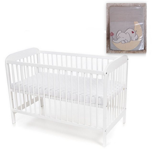 hopsibaby Babybett Weiß EMI 60×120 Gitterbett (mit & ohne Matratze) Bezüge günstig online kaufen