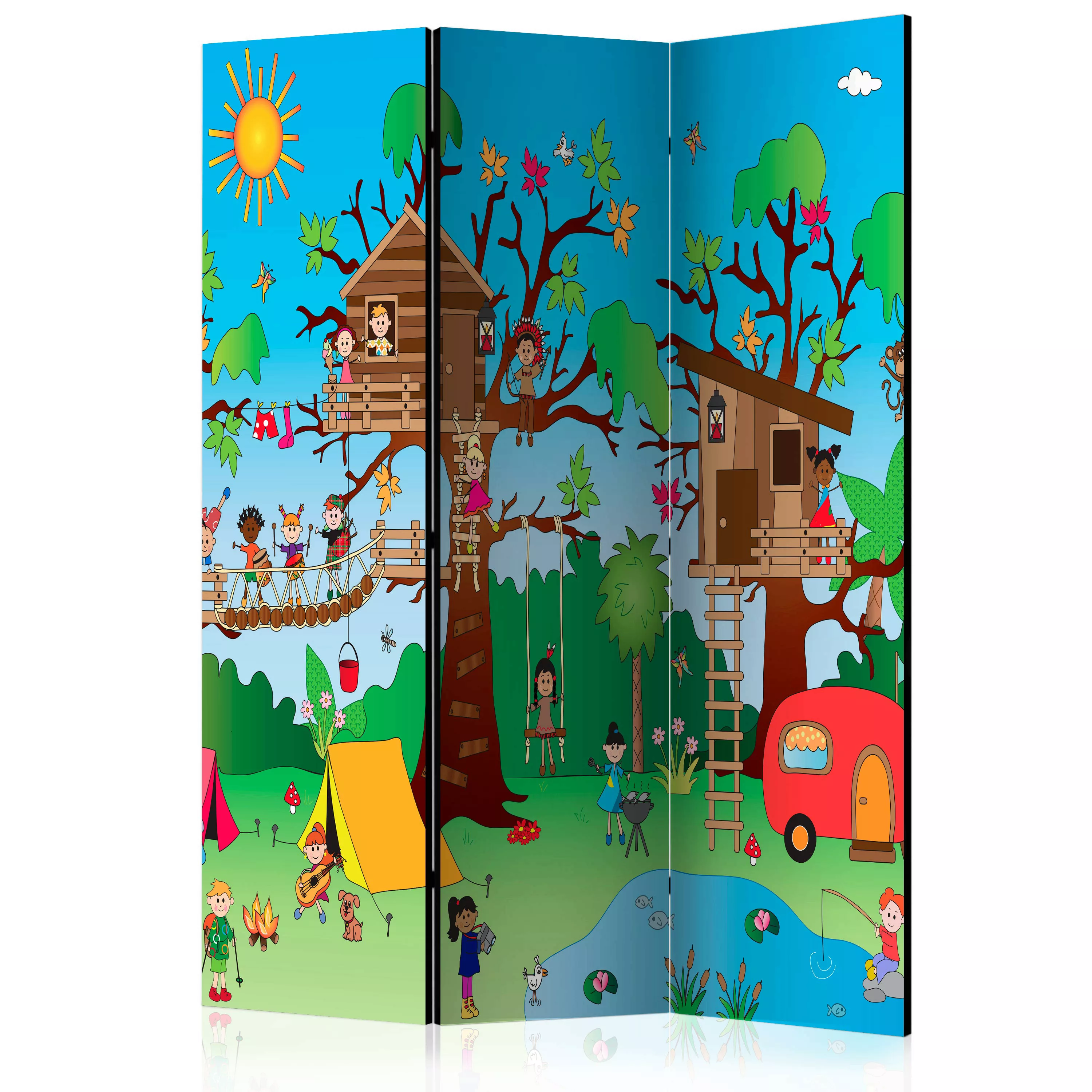 3-teiliges Paravent - Happy Children [room Dividers] günstig online kaufen