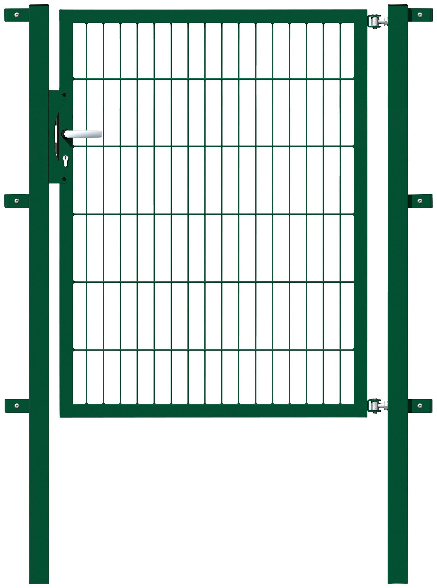 Metallzaun Einzeltor für Doppelstabmatte Grün z. Einbetonieren 120 cm x 150 günstig online kaufen