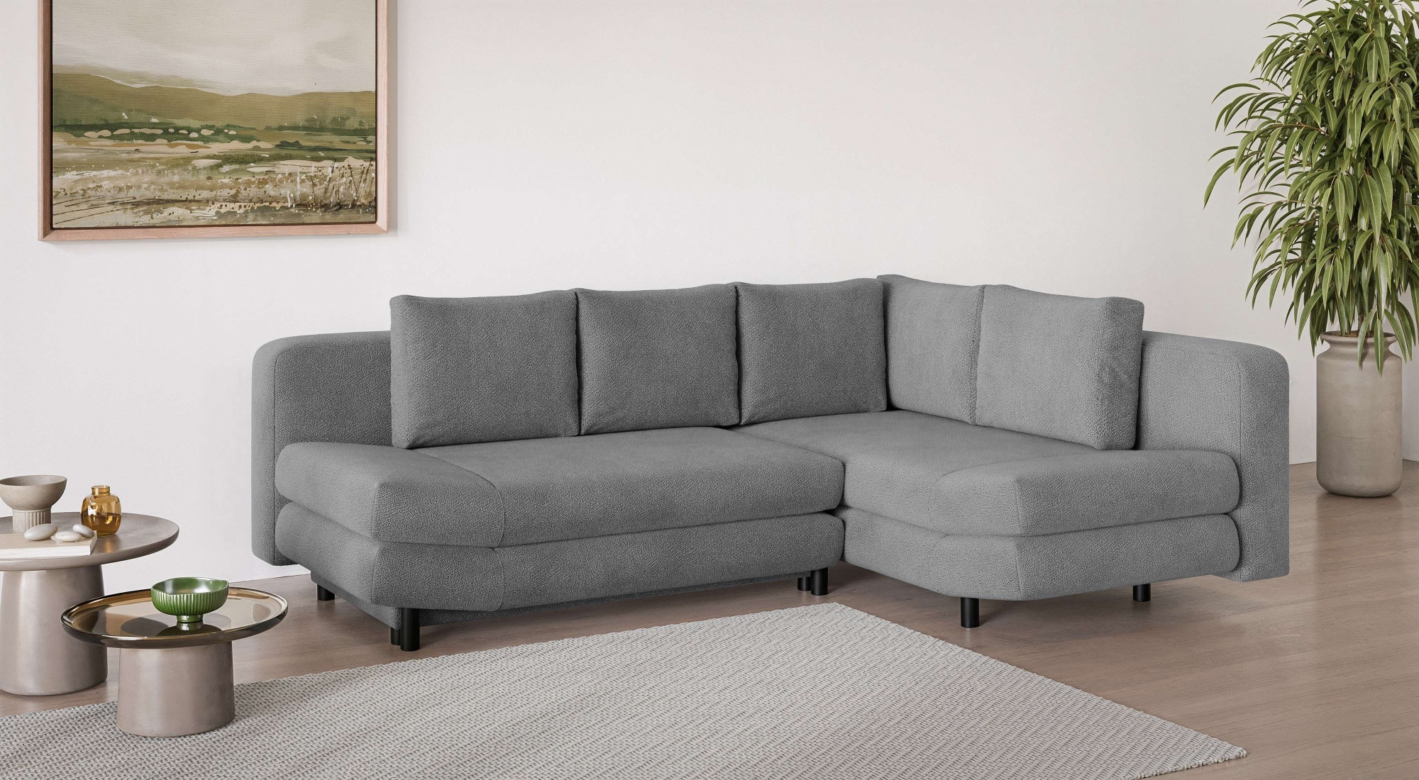 Home affaire Ecksofa »LENNARA Schlafsofa mit Bettkasten, Maße B/T/H: 234/17 günstig online kaufen