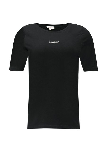 s.Oliver T-Shirt s.Oliver Elastisches T-Shirt mit Label-Print in Sc (1-tlg) günstig online kaufen