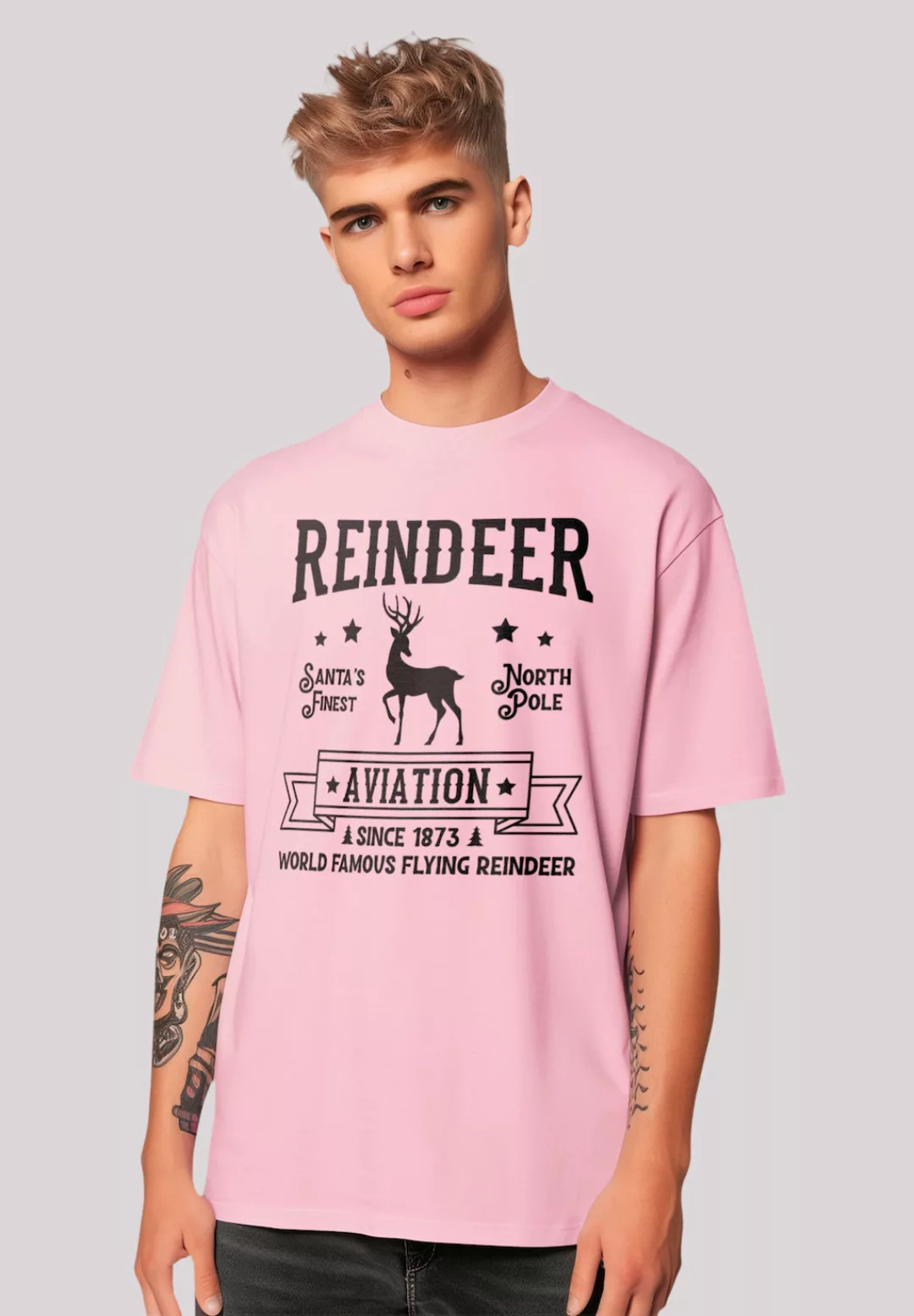 F4NT4STIC T-Shirt "Reindeer Aviation Retro Weihnachts Sign", Premium Qualit günstig online kaufen