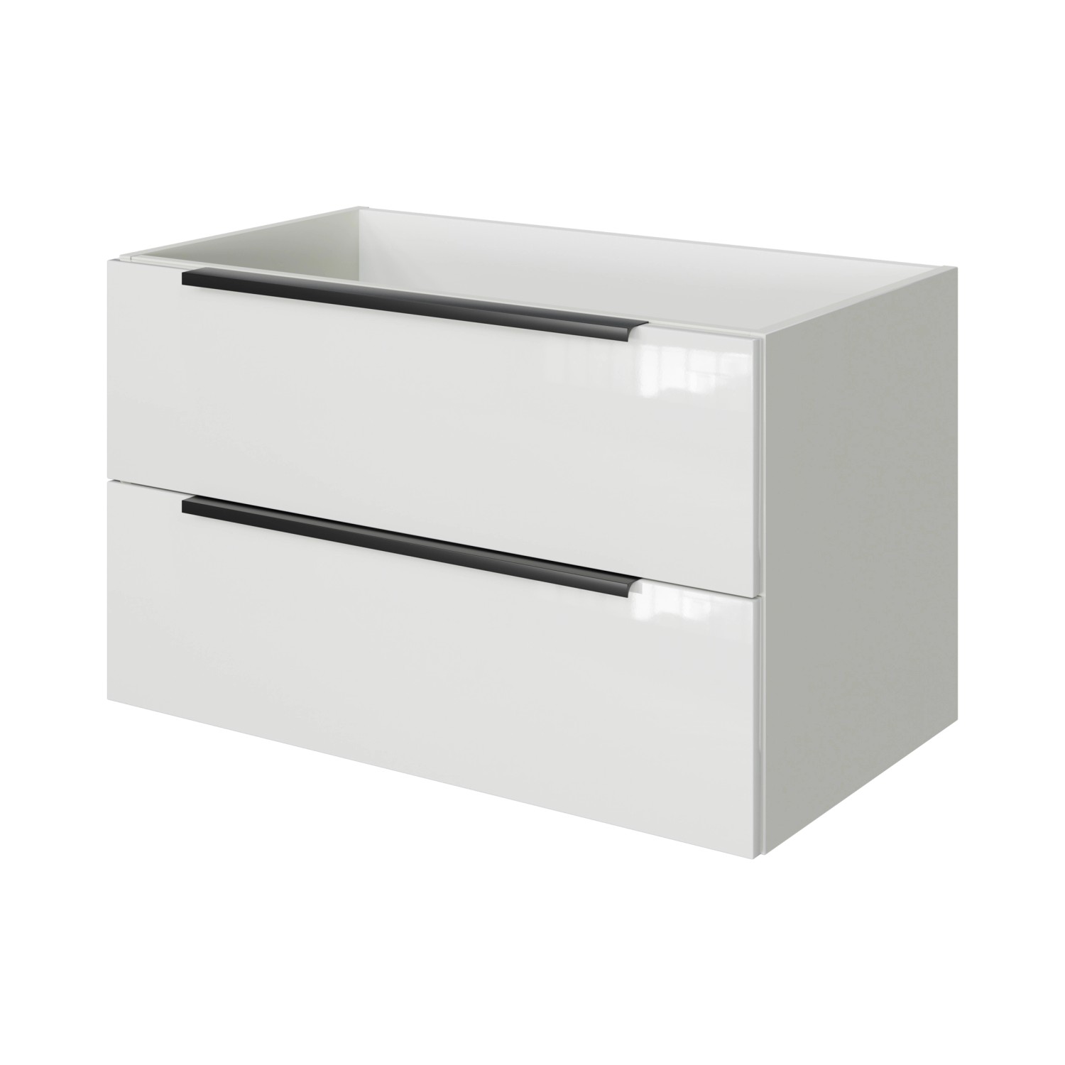 Pelipal Waschbeckenunterschrank Quantum 07 Schneeweiß Glanz 80 cm 2 Auszüge günstig online kaufen