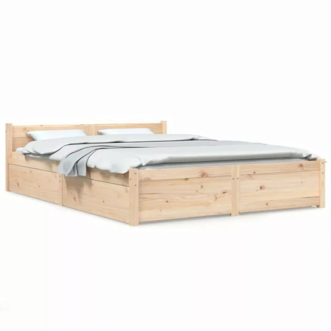 vidaXL Bettgestell Bett mit Schubladen 160x200 cm Doppelbett Bett Bettrahme günstig online kaufen