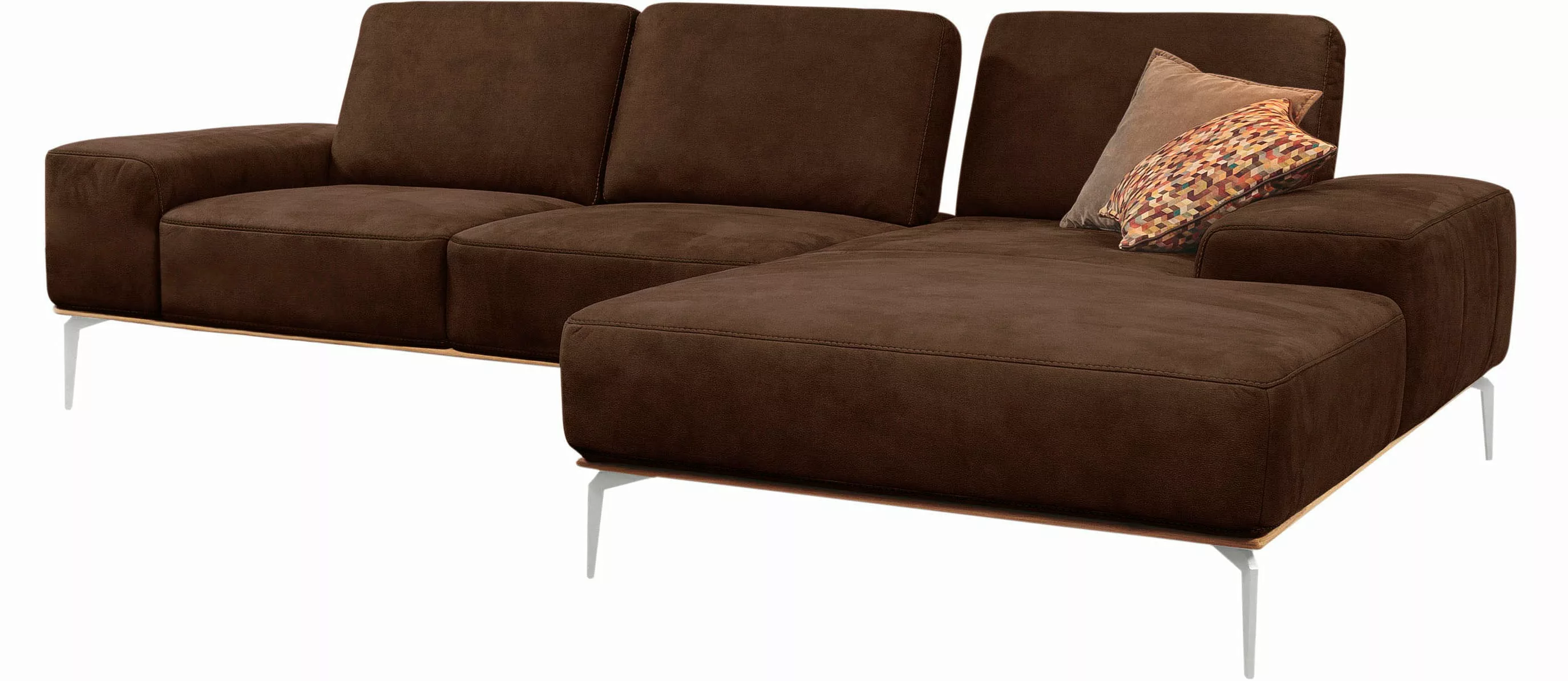 W.SCHILLIG Ecksofa run, mit elegantem Holzsockel, Füße in Chrom glänzend, B günstig online kaufen