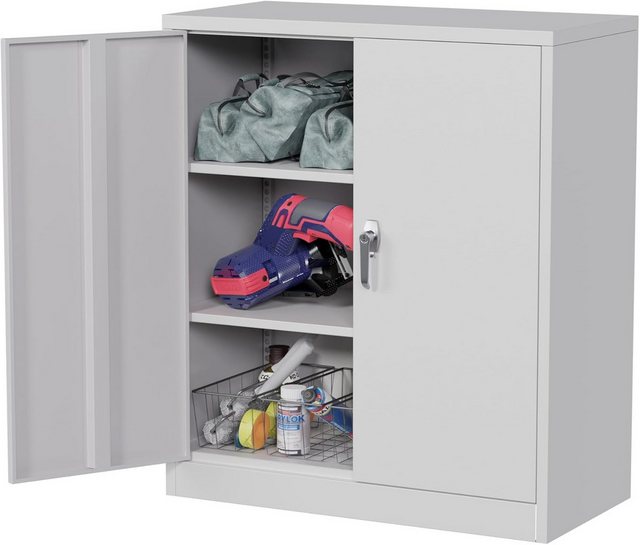 AOBABO Aktenschrank hoher Metallschrank mit 2 verstellbaren Böden, 90 x 80 günstig online kaufen