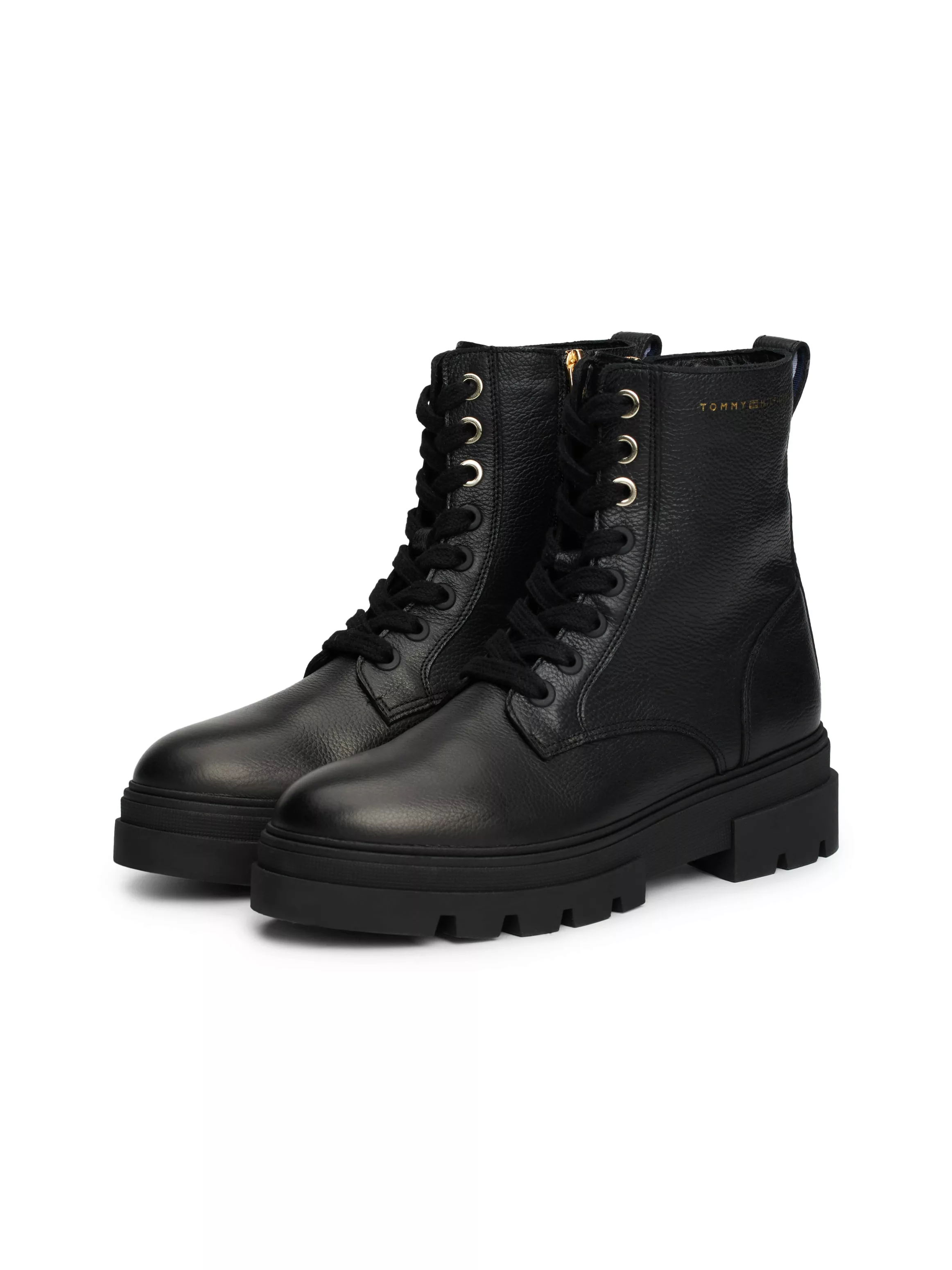 Tommy Hilfiger Schnürboots "BICOLOR LEATHER LACE-UP", Plateau, Schnürstiefe günstig online kaufen