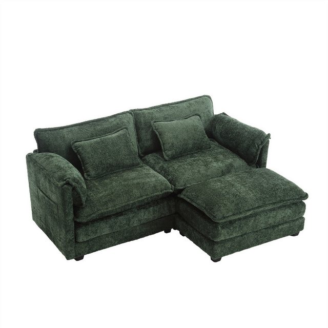 GLP Loungesofa Zweisitzer-Sofa mit Fußstütze, Chenille-Stoff, 195×75×81cm, günstig online kaufen