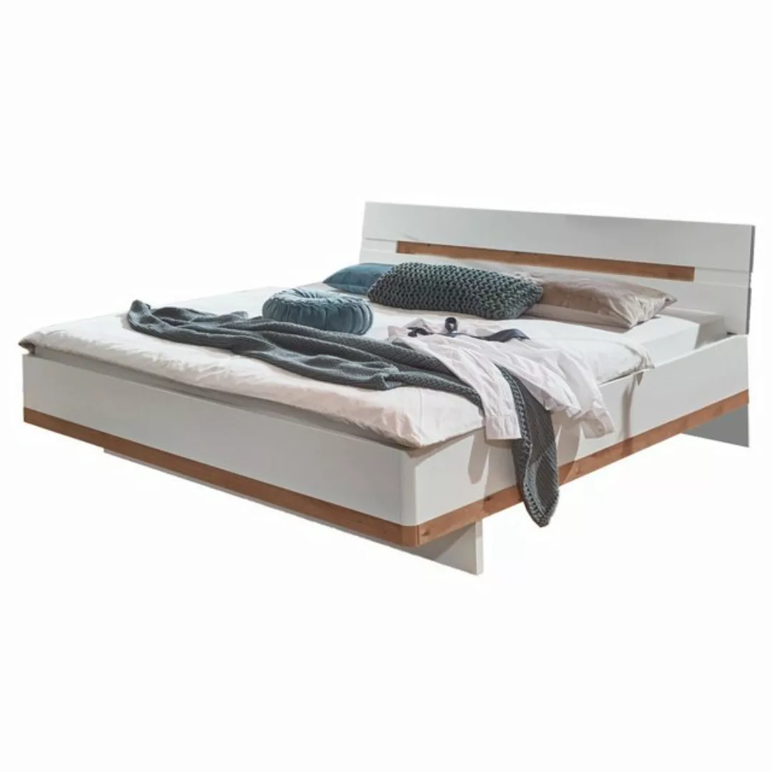 Doppelbett, 180cm Liegefläche, höhenverstellbar, in weiß mit Artisan Eiche günstig online kaufen