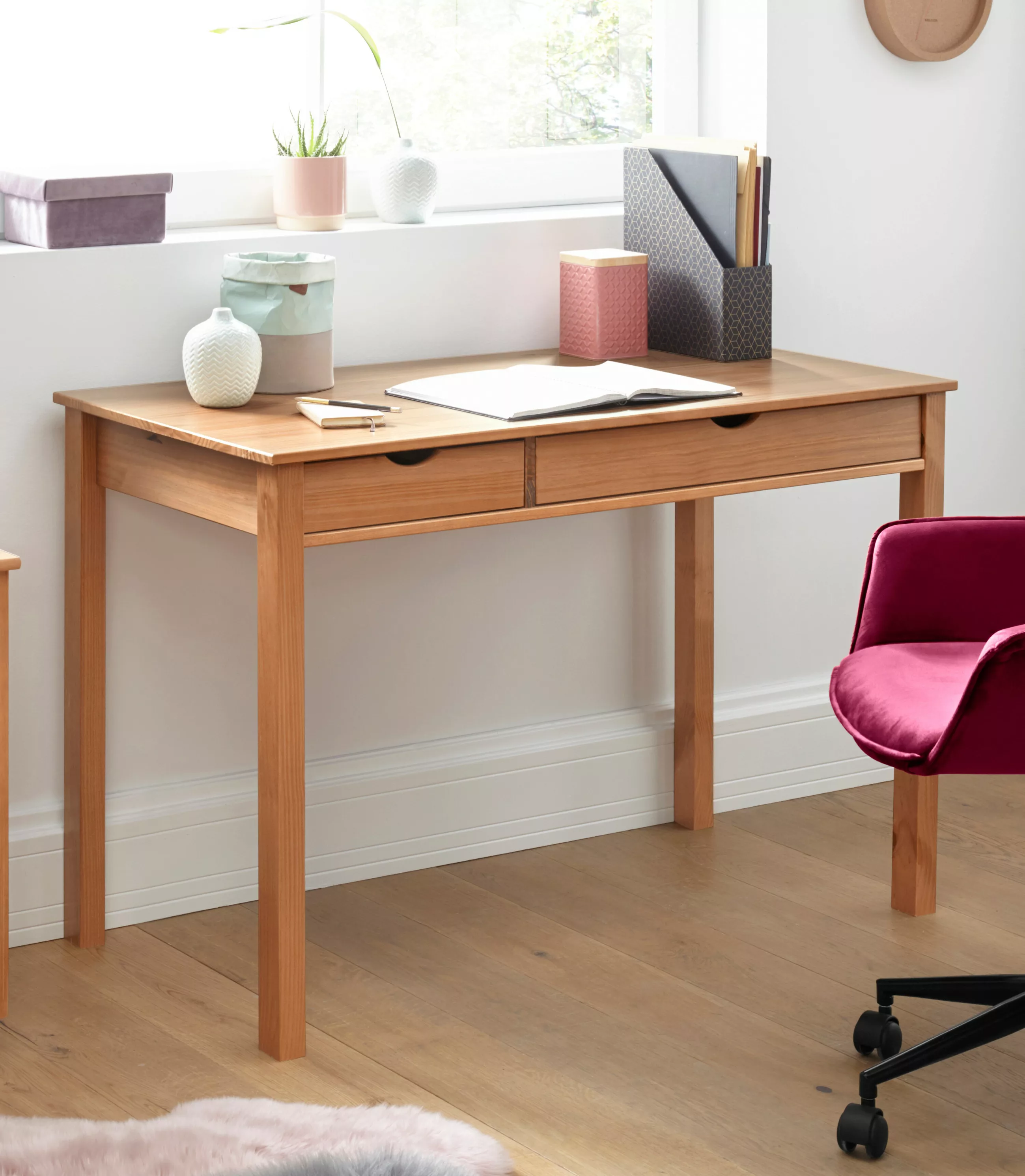 INOSIGN Schreibtisch »Gava«, massives Kiefernholz, für das home office, Lap günstig online kaufen