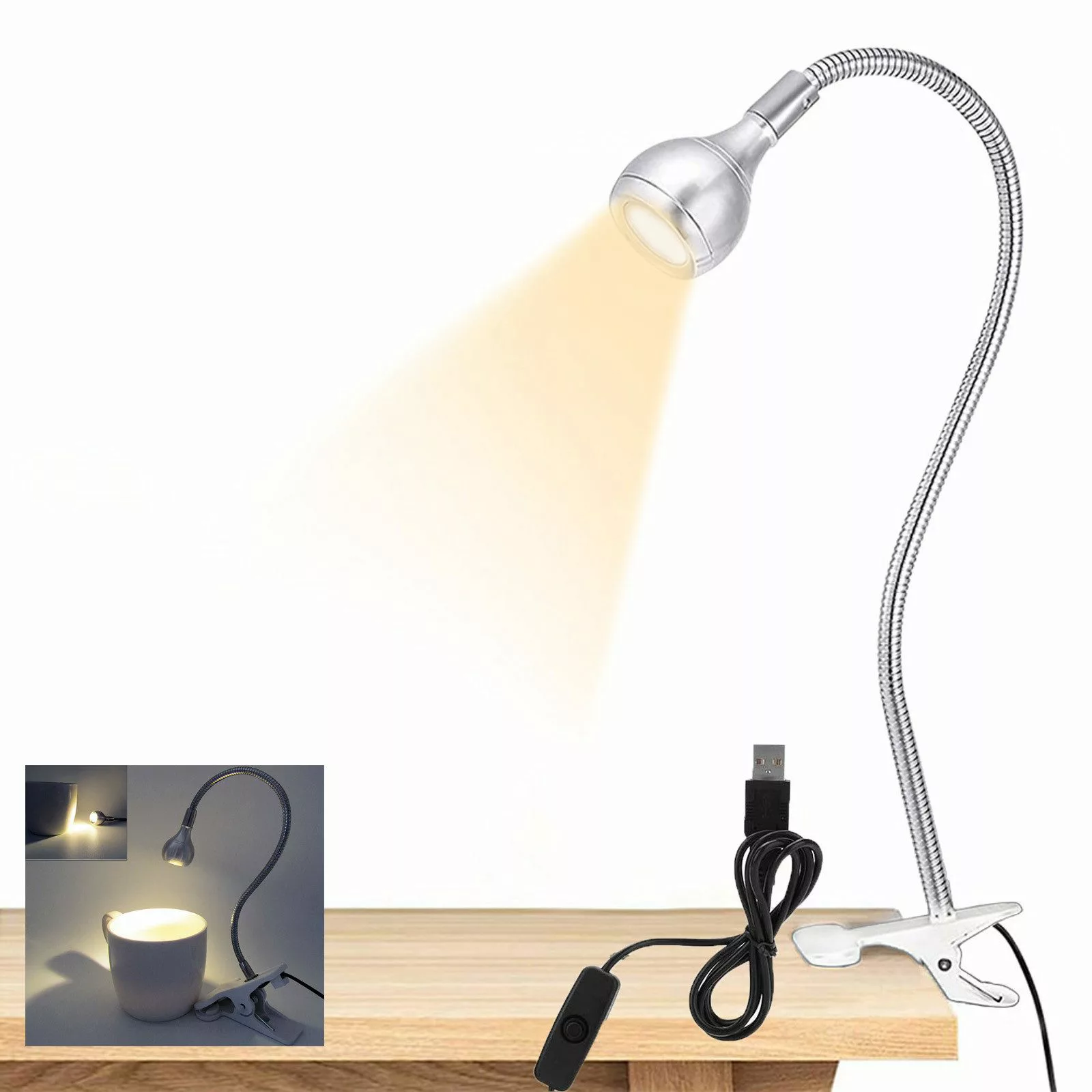 Jibenhome LED Klemmtischleuchte Leselampe Clip-On, 360° günstig online kaufen