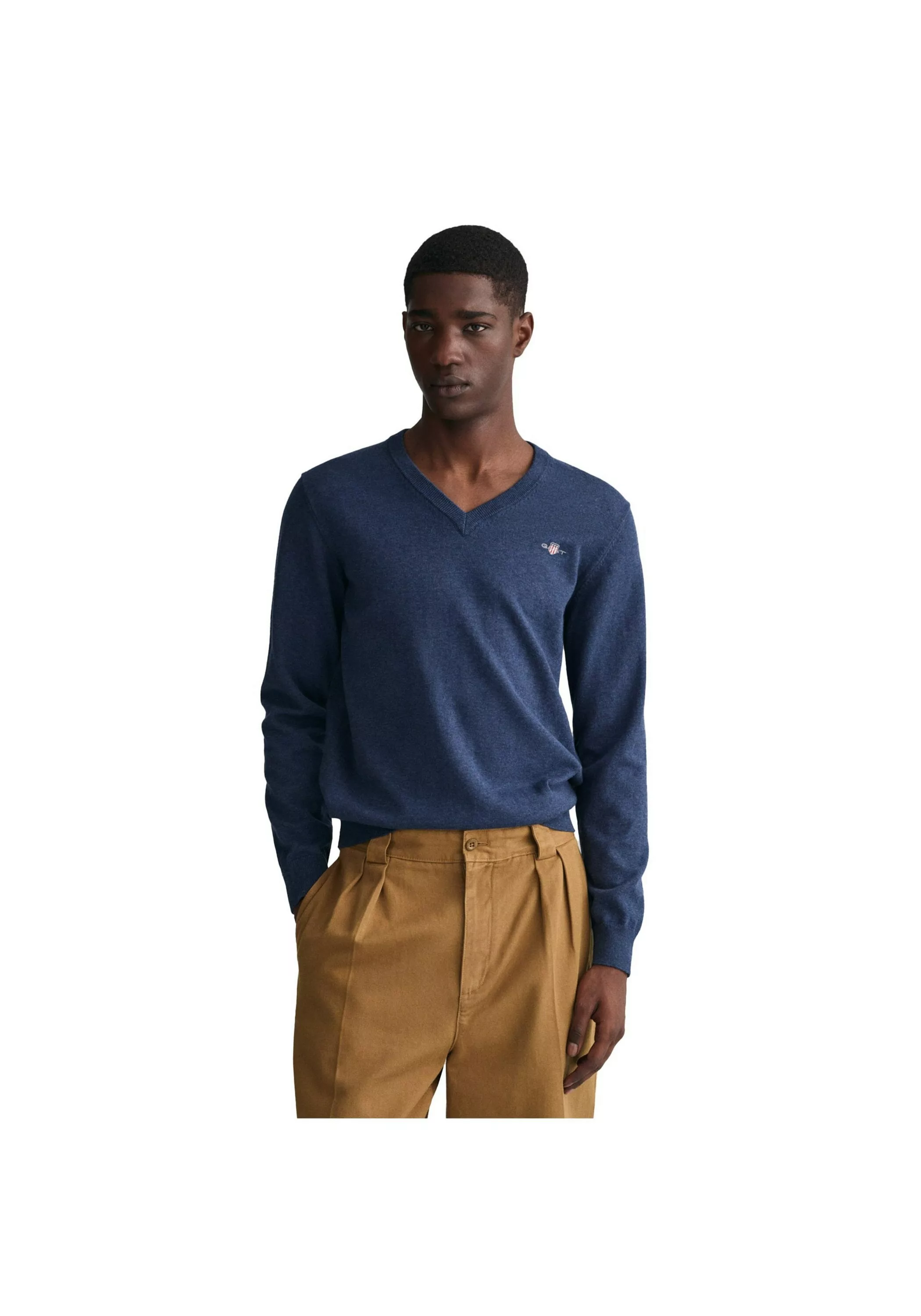 Gant V-Ausschnitt-Pullover "Classic Cotton V-Neck", Premium Strickjersey au günstig online kaufen