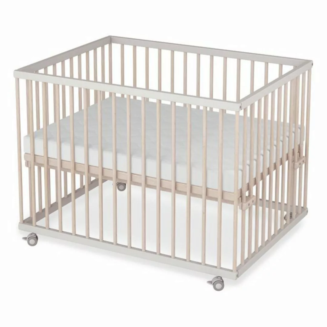 Sämann Babybett Laufgitter 75x100 cm Matratze SleepPlus weiß/natur Premium günstig online kaufen