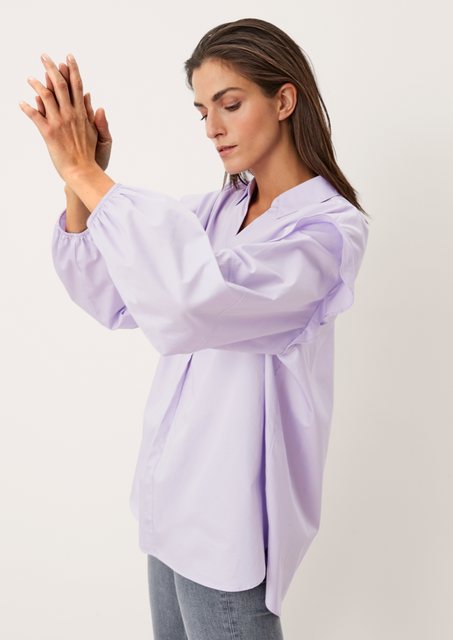 s.Oliver BLACK LABEL Langarmbluse Oversize-Bluse mit Rüschen Volants günstig online kaufen