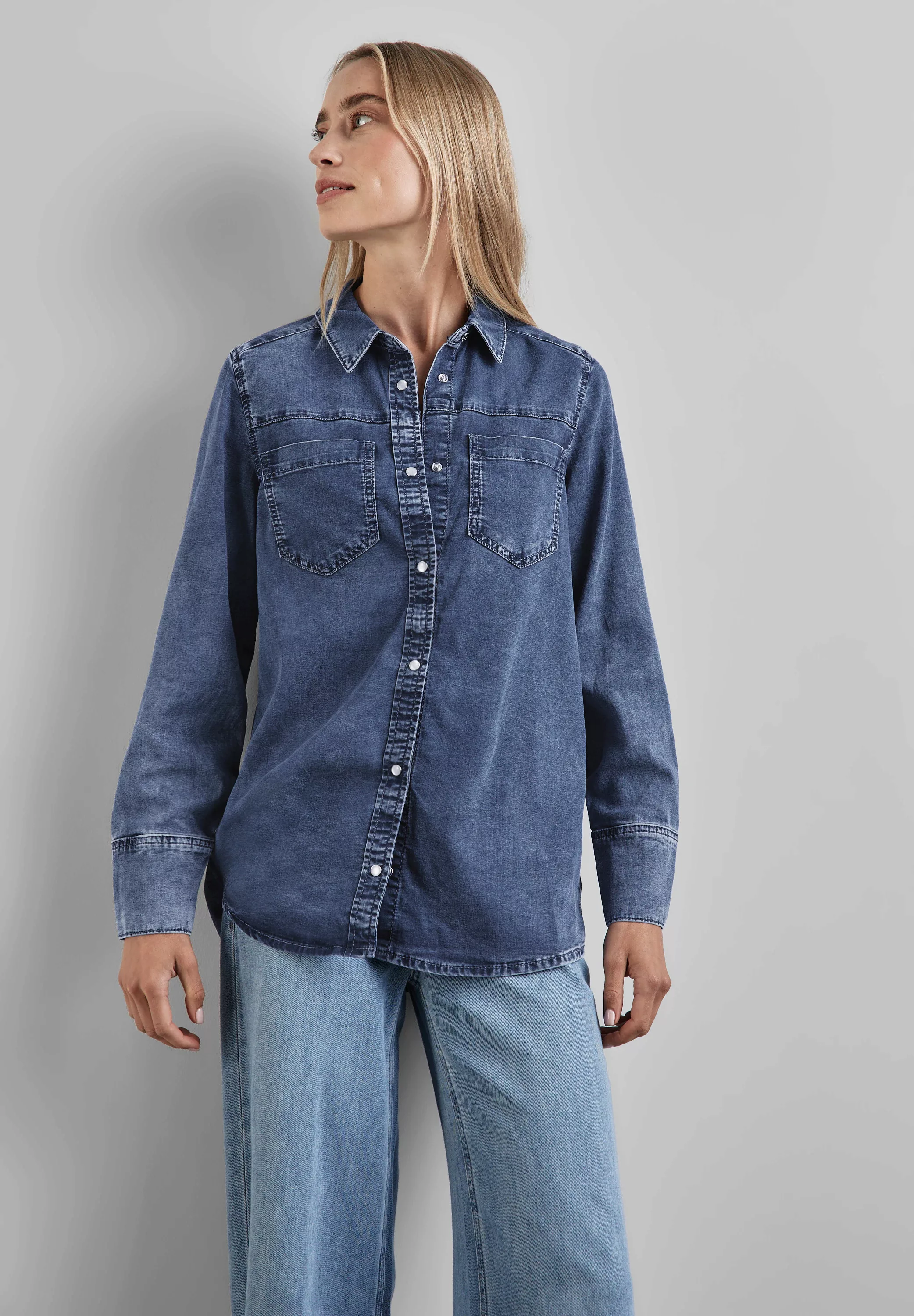 STREET ONE Jeansbluse, mit durchgehender Knopfleiste vorn günstig online kaufen