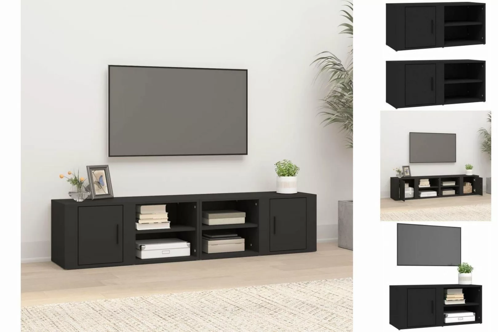 vidaXL TV-Schrank TV-Schränke 2 Stk Schwarz 80x31,5x36 cm Spanplatte TV-Low günstig online kaufen