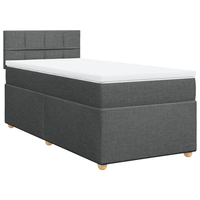 vidaXL Boxspringbett Boxspringbett mit Matratze Dunkelgrau 90x200 cm Stoff günstig online kaufen