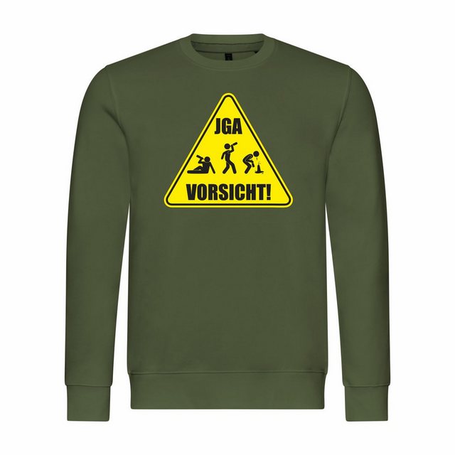 deinshirt Rundhalspullover Herren Sweatshirt Junggesellenabschied Vorsicht günstig online kaufen