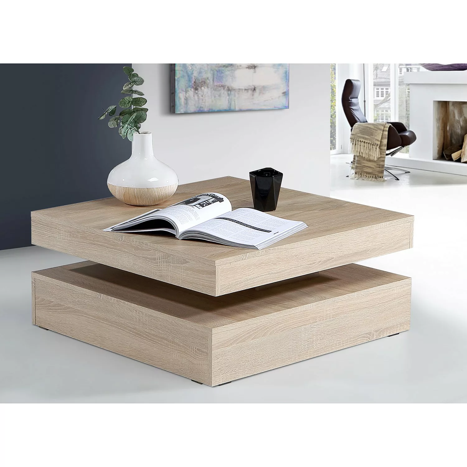 FORTE Couchtisch, mit Funktion, drehbare Tischplatte, Breite ca. 78x78 cm günstig online kaufen