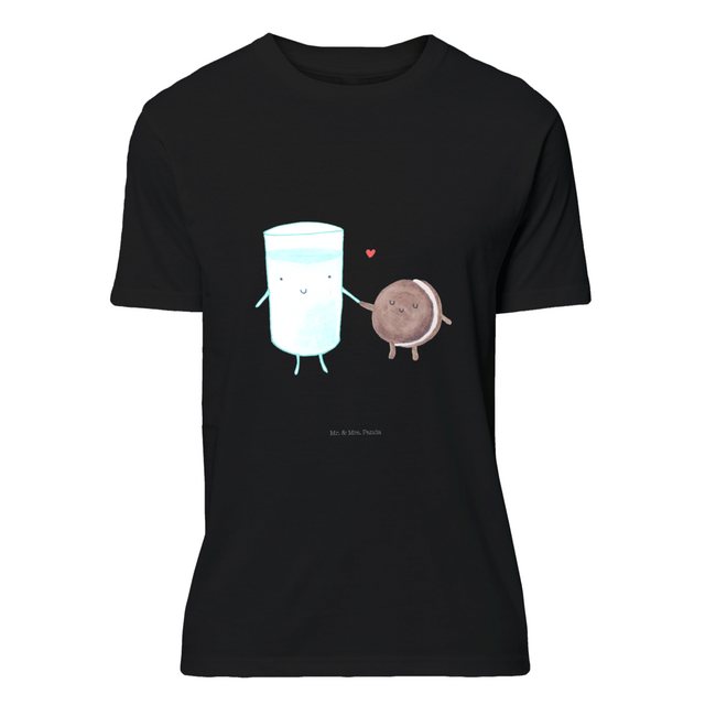 Mr. & Mrs. Panda T-Shirt Milch & Keks - Schwarz - Geschenk, Shirt, T-Shirt, günstig online kaufen