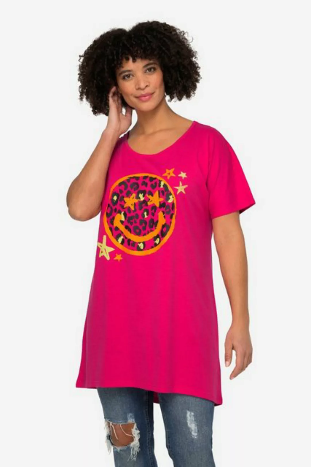 Angel of Style Rundhalsshirt T-Shirt oversized Smiley Rundhals Halbarm günstig online kaufen