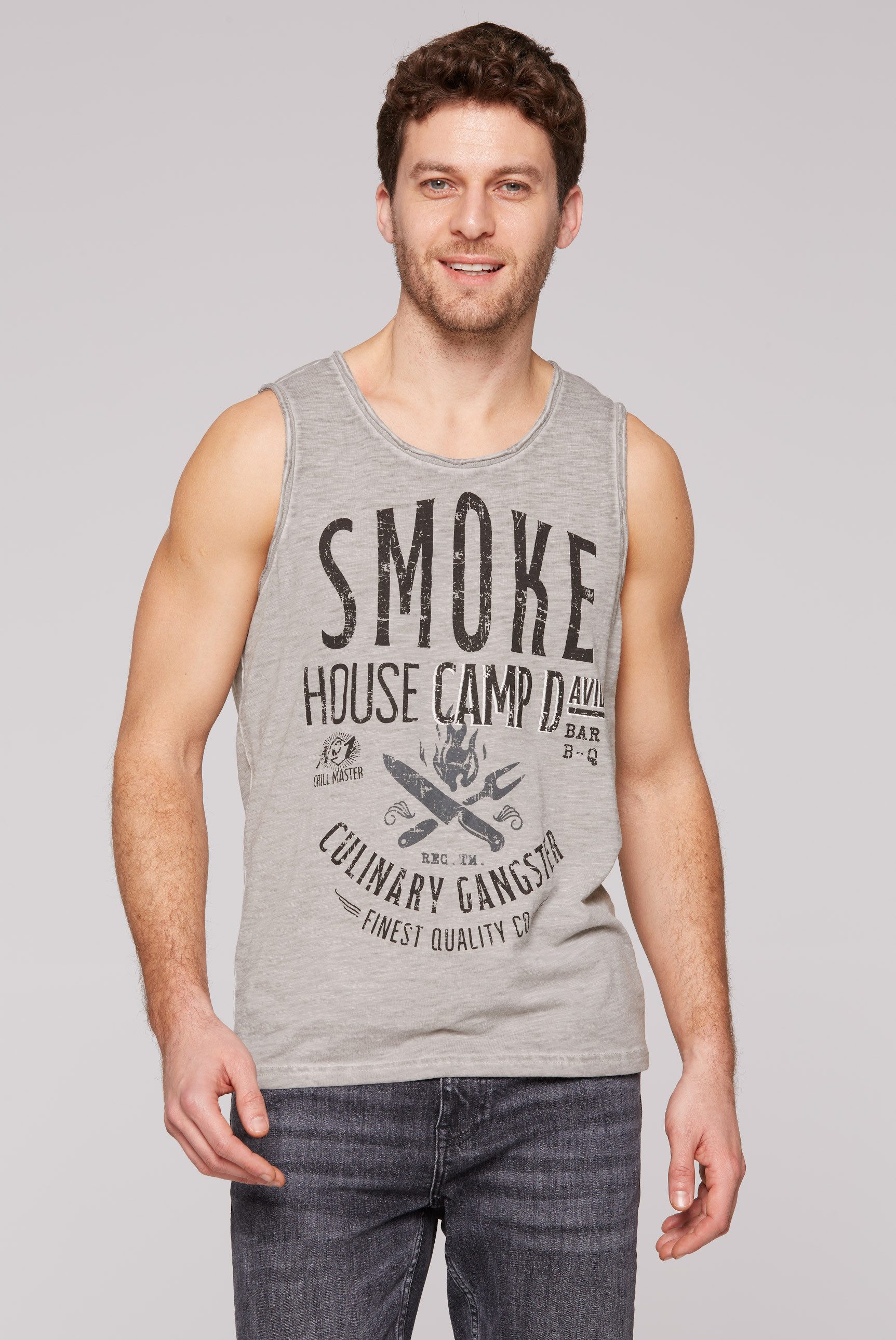 CAMP DAVID Tanktop, mit offenen Kanten an den Ausschnitten günstig online kaufen