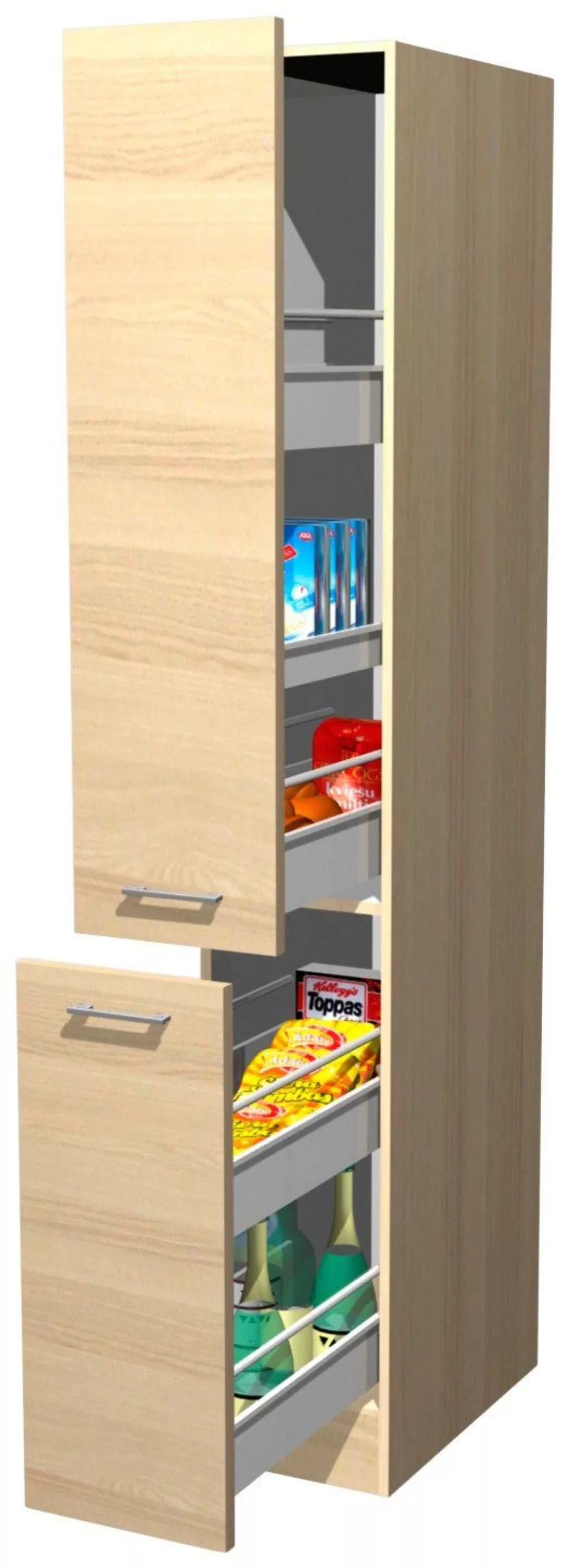 Flex-Well Exclusiv Apotheker-Hochschrank Focus 200 cm x 30 cm x 57 cm Akazi günstig online kaufen