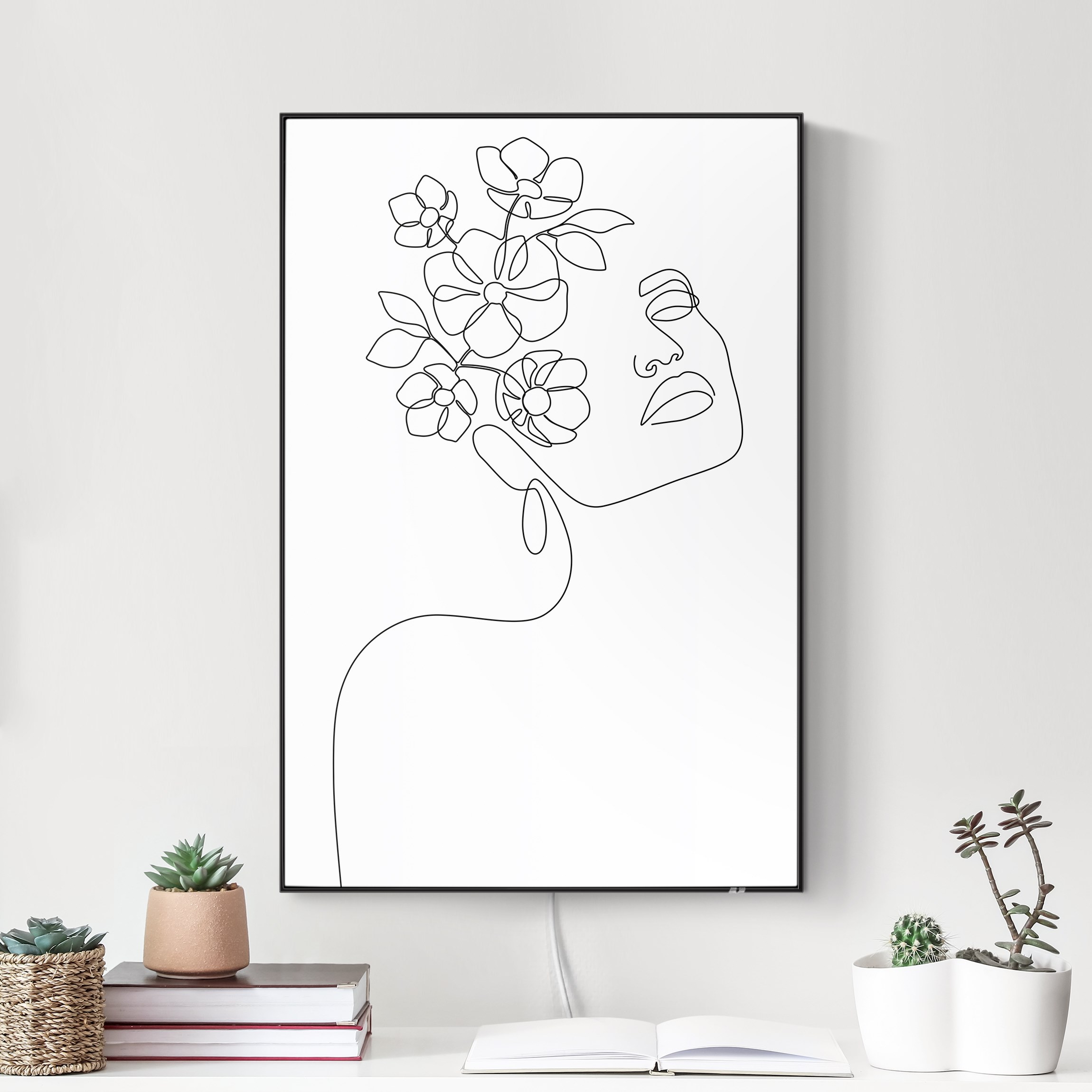 LED-Wechselbild Line Art - Dreamy Girl Blossom günstig online kaufen