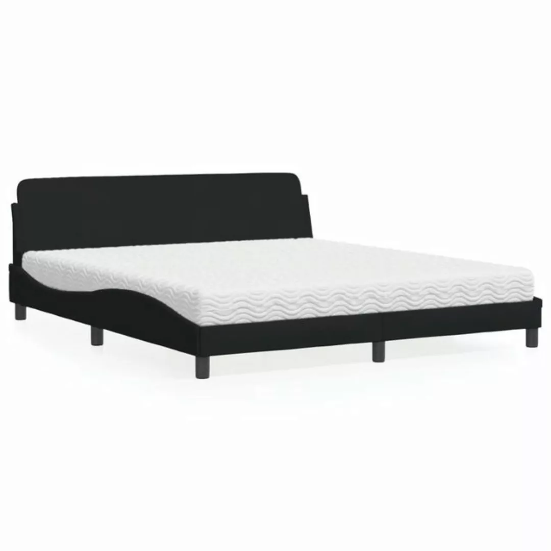 vidaXL Bett Bett mit Matratze Schwarz 180x200 cm Stoff günstig online kaufen