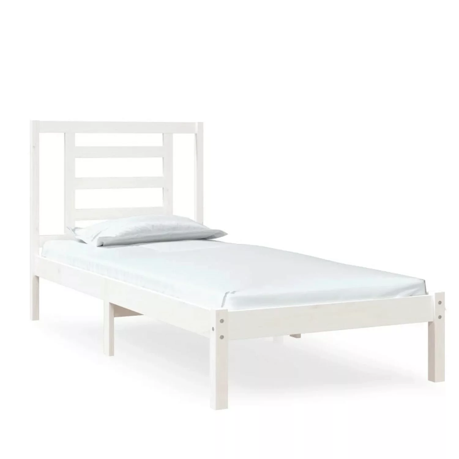 Vidaxl Massivholzbett Weiß 75x190 Cm 2ft6 Small Single günstig online kaufen